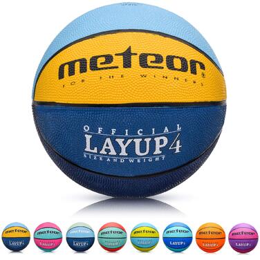Дитячий баскетбольний м'яч Meteor Layup Kinder Mini #4 (4-8 років) - синій, жовтий, зелений