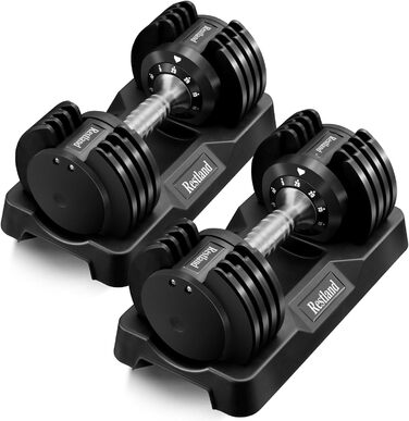 Регульовані гантелі 2 шт., набір ваг 11,3 кг, швидке налаштування ваги для тренувань, пара гантелей для чоловіків та жінок для домашнього фітнесу, обладнання для тренувань (11,3 кг пара)