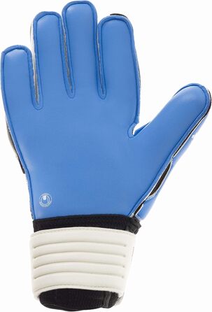 Воротарські рукавички Uhlsport Eliminator Supersoft 10, білі/чорні/сині, латекс, для футболу