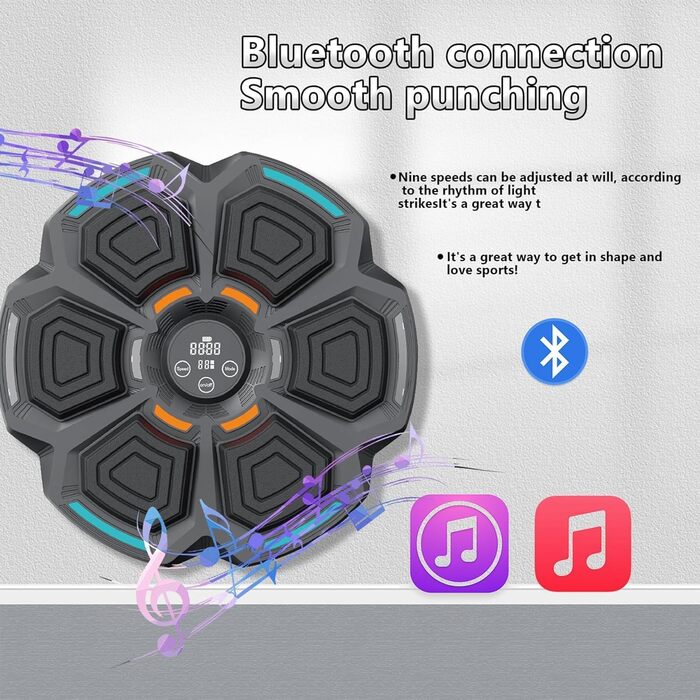 Музична Bluetooth боксерська машина для тренувань, електронна розумна настінна груша для ударів
