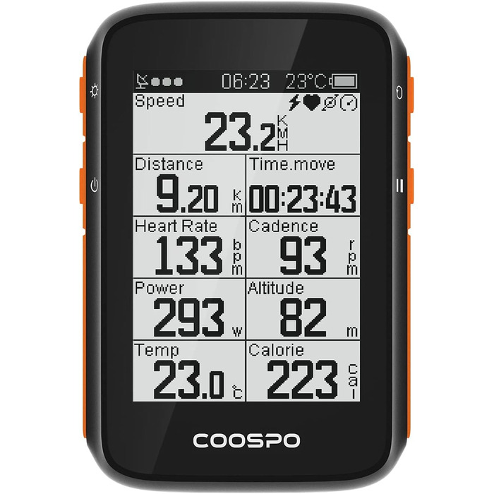 Велокомп'ютер COOSPO BC200 з GPS, Bluetooth 5.0, ANT+, бездротовий, з LCD-екраном 2.4'', автоматичним підсвічуванням, водонепроникний IP67, велоспідометр і одометр для велосипеда