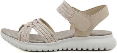 Жіночі сандалії літні для ходьби, відпочинку, спорту та пляжу. Платформа, антиковзаюча підошва, розміри 35-42 EU, колір бежевий. Стиль A