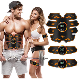 EMS тренажер для пресу, USB-зарядка, 8 режимів, 19 інтенсивностей, для чоловіків та жінок, для тренувань вдома та на вулиці