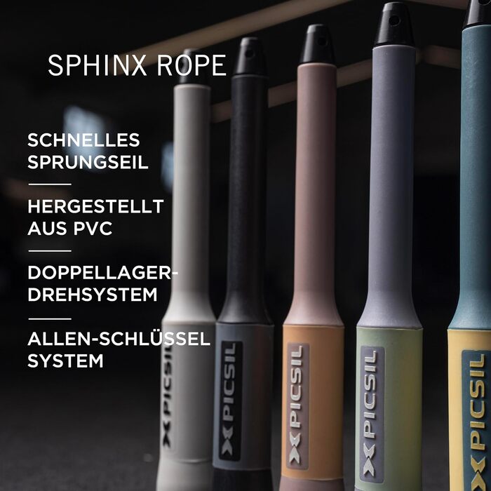 Стрибковий скакалка PICSIL Sphinx: регульована, з алюмінієвими ручками, для крос-тренінгу, фітнесу та Double Unders (білий)