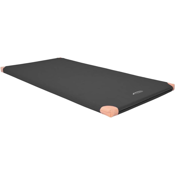 Гімнастичний мат Grevinga 200x100x6 см, м'який, з шкіряними кутами, синій