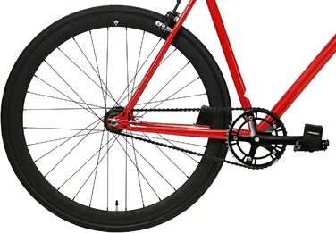 Велосипед FabricBike Original Pro, фікс-гіар, Hi-Ten сталь, міський, 8 кольорів, 3 розміри, 10,45 кг, Pro Red & Matte Black, рама 49 см