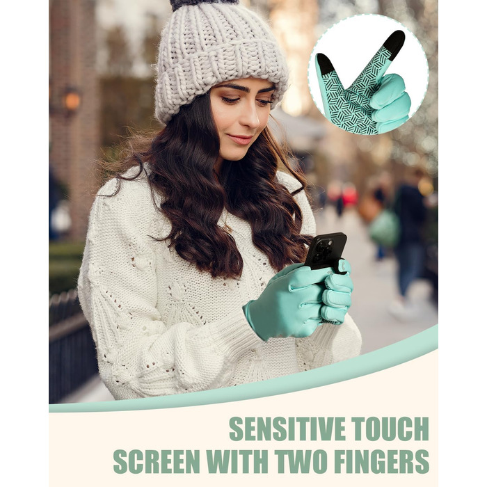 Зимові рукавички RIGWAR для чоловіків та жінок, водонепроникні рукавички для велосипеда з підтримкою сенсорного екрану, теплі вітрозахисні рукавички для їзди на мотоциклі, верхової їзди, походів, велосипедів та прогулянок (зелений, XXL)
