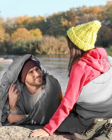 Сплячий мішок Outdoor Sportneer для кемпінгу: 3-4 сезонний літній спальний мішок, зимовий, компактний, легкий, для дорослих, 220x75 см, оранжево-сірий