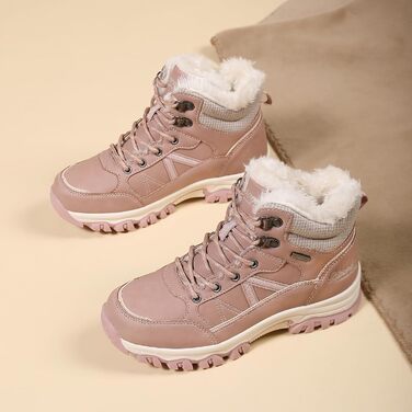 Жіночі зимові черевики, зимові чоботи, трекінгові черевики, снігоступи, рожеві, 36-41