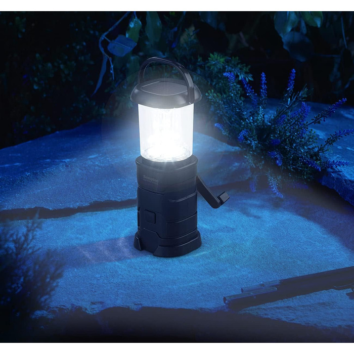 Semptec Ліхтарі для виживання Urban Survival Technology: Набір 2 шт. LED кемпінгові ліхтарі, зарядка від динамо, сонячної батареї та USB (ліхтарі-кришки, ліхтарі на ручку, power bank)