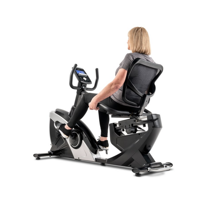 Горизонтальний велотренажер Hop-Sport HS-070L Helix сріблястий iConsole+