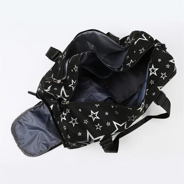 Дитяча спортивна сумка-рюкзак з відділенням для взуття та мокрих речей, плавальна сумка, спортивна сумка з принтом зірок для дівчаток, складана сумка для занять гімнастикою, танців та тренувань (зелена, чорна)