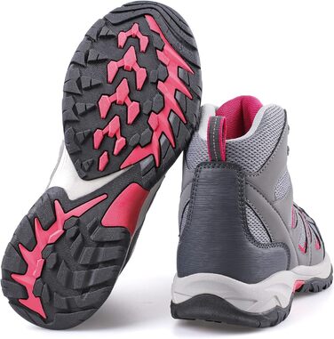 Жіночі трекінгові черевики для хайкінгу та туризму. Зручні, з антиковзкою підошвою. Кольори: рожевий, сірий. Розмір 36 EU