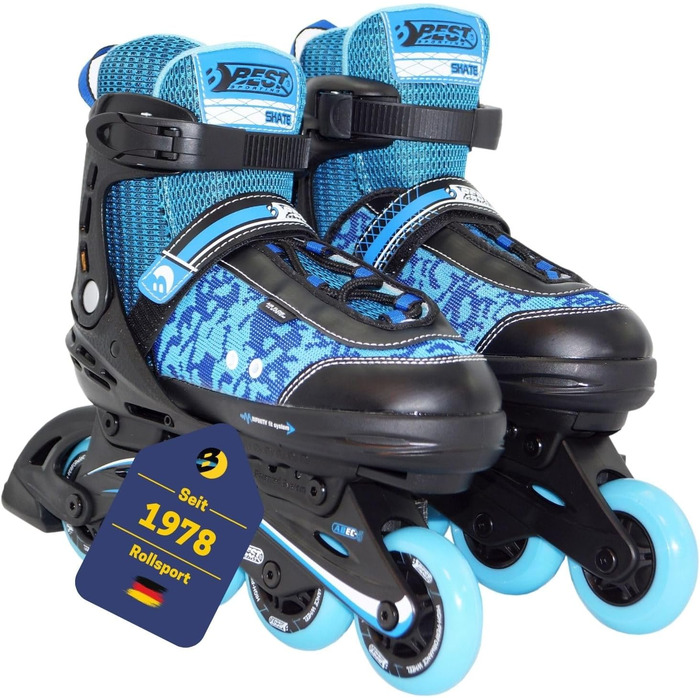 Інлайни для дітей Best Sporting Kinder I Rollschuhe, регульовані, з гальмом, зелено-чорні/синьо-чорні