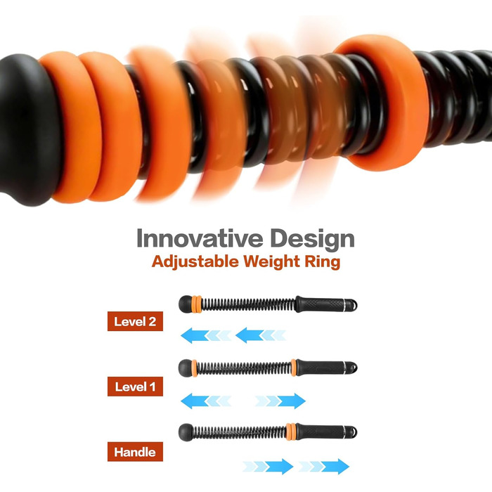 Важкі тренувальні канати, бойові канати без мотузки, бездротові тренувальні канати з регульованим обтяжувачем та ергономічною ручкою