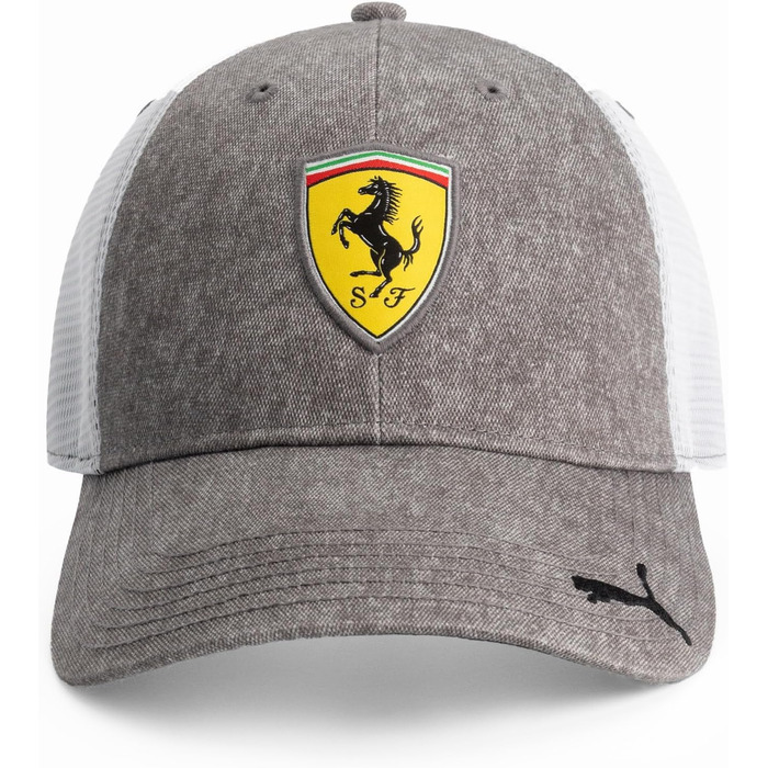 Кепка PUMA Scuderia Ferrari F1 з логотипом, сіра, універсальний розмір