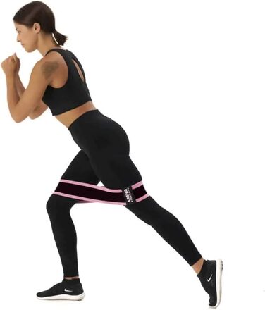Стрічки для фітнесу Arena Strength Fabric - набір для тренування сідниць та ніг | Стрічки опору для стегон | Зручний набір з інструкцією та сумкою (X-Strong, сірий, рожевий)