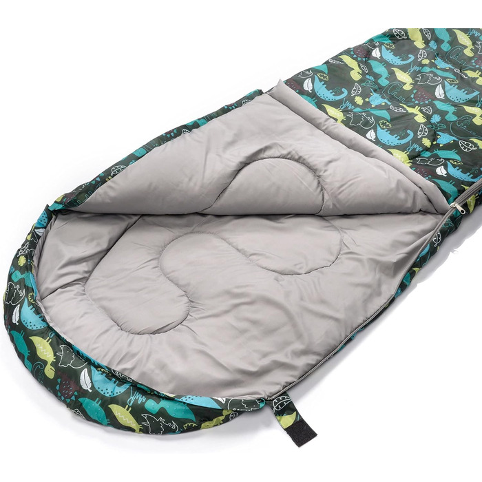 Дитячий спальний мішок Meteor Premium з рюкзаком, Ultralight, для кемпінгу та подорожей, Dino