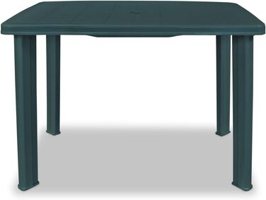 Садовий стіл vidaXL 101x68x72 см, пластиковий, зелений, з отвором для парасольки - вуличний обідній стіл для балкона та саду