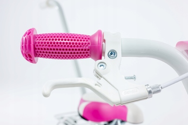 Дитячий велосипед для дівчинки 16 дюймів, рожевий, з кошиком та додатковими колесами