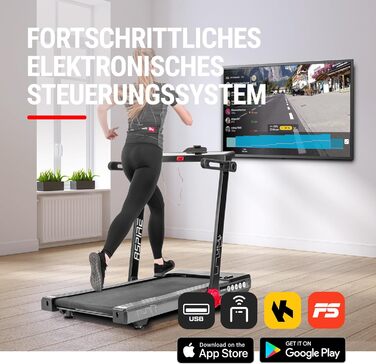 Бігова доріжка Hop-Sport Aspire HS-2500LB для дому, 3 к.с., 50x125 см, до 18 км/год, USB, Bluetooth, дисплей, навантаження до 150 кг, нахил до 15°