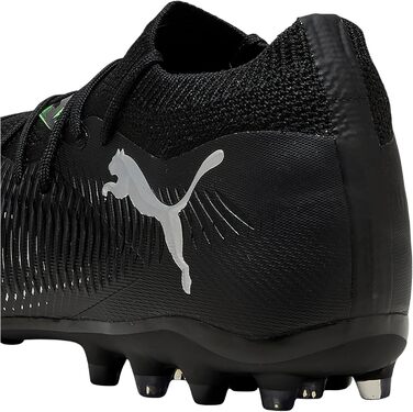 Кросівки футбольні PUMA Future 8 Match Mg - чорний, сріблястий, флуоресцентний зелений, 46 EU