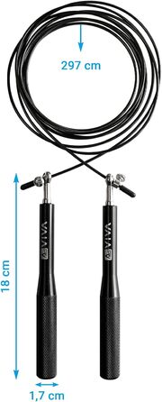 Скакалка Springseil AsVIVA JR2: німецька якість, регульована довжина, подвійні кулькові підшипники, для крос-тренінгу та силових тренувань