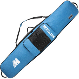 Чохол для сноуборду MERALIAN для подорожей літаком, 165 см, чорний/синій. Зберігає сноуборд, черевики, одяг, шолом та спорядження.
