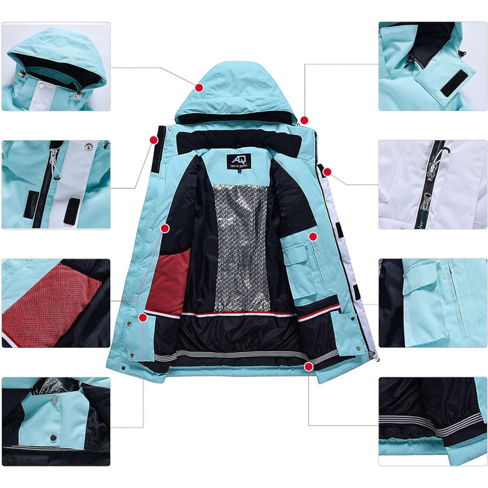 Жіночий комплект гірськолижний: куртка та штани HOTIAN, водонепроникний, вітрозахисний, теплий, для сноуборду та гірськолижного спорту