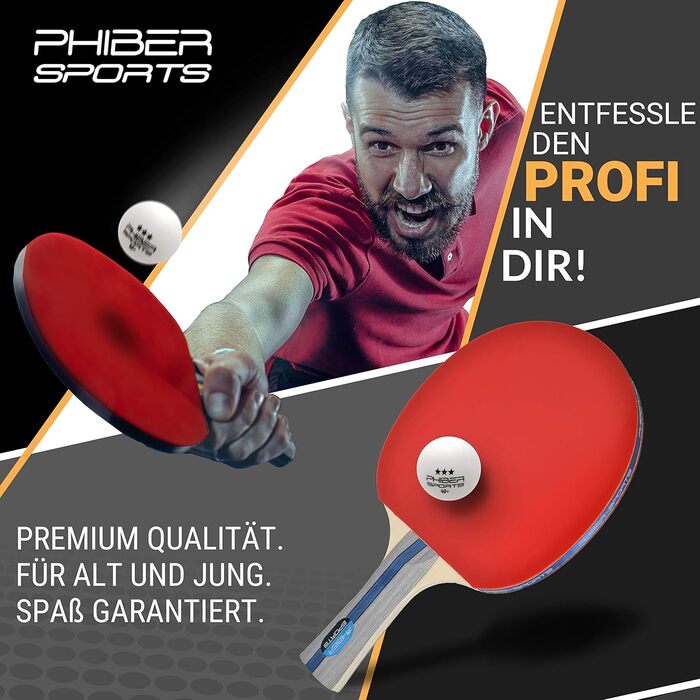 Набір для настільного тенісу PHIBER-SPORTS 24 м'ячі 3 зірки 40+ Преміум - Ідеальні ігрові характеристики, для початківців, сімей та професіоналів, відповідає стандартам змагань