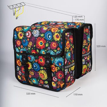 Велосумка BikyBag Classic CE Червоний Луг, подвійна на багажник