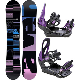 Сноуборд комплект RAVEN Supr Black з кріпленнями s230 Black/Violet