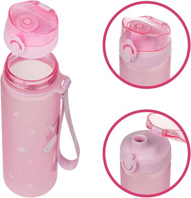 Дитяча пляшка для води Baagl Trinkflasche 500 мл, непротікаюча, Tritan (Єдиноріг I) для школи та спорту