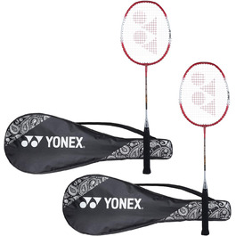 Yonex ZR 100 бадмінтонні ракетки з алюмінію, комплект 2 шт., з повним чохлом, червоні, Індія