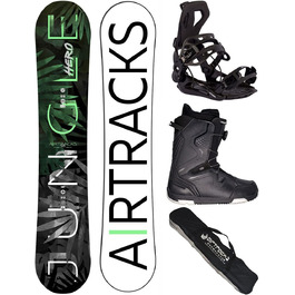 Чоловічий сноуборд-набір Airtracks Freeride/Freestyle Jungle Hero Wide Hybrid Rocker 155 см з кріпленнями Master, черевиками Strong Atop 42 та сумкою
