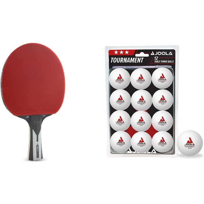 Професійний тенісний ракетка JOOLA Carbon Pro для настільного тенісу, ITTF, з м'ячами 3-зірки, комплект для змагань