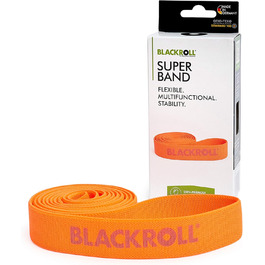 BLACKROLL® SUPER Band 104 см, еластична фітнес-стрічка для тренувань, текстильна стрічка для зміцнення м'язів, легкий рівень опору, оранжева, виготовлена в Німеччині