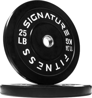 Олімпійські диски Signature Fitness 5,1 см з сталевою втулкою, чорні, 11,3 кг, пара або набір