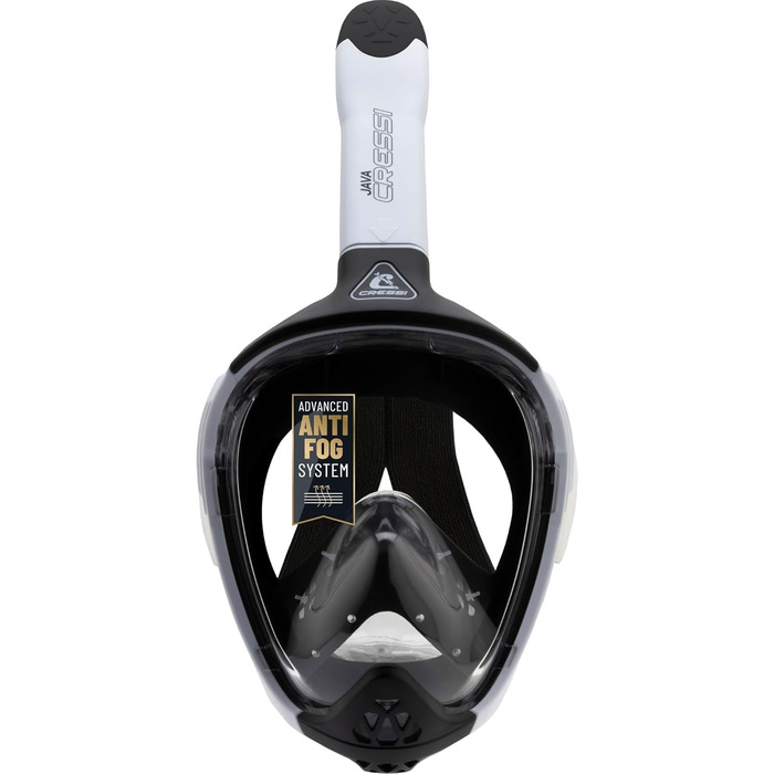 Маска для снорклінгу CRESSI Java Full Face – повна маска, антизапітніння, силікон, сухий снорк, білий/чорний, L-XL