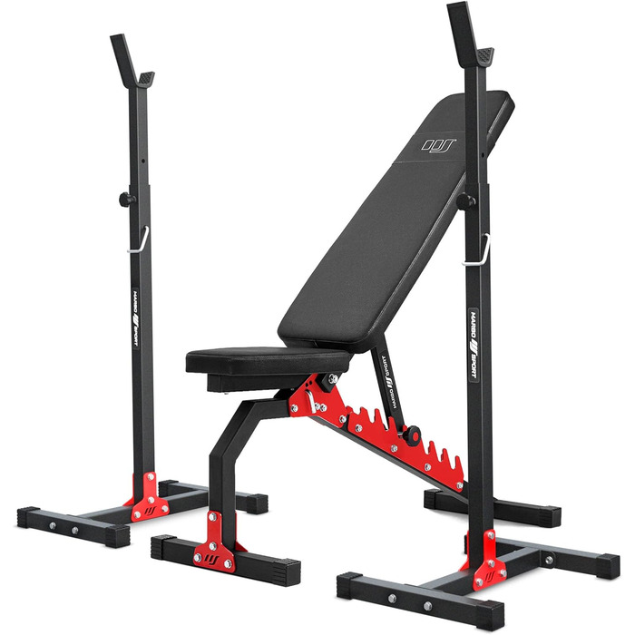 Marbo Sport-Set MH7: Регульована лавка, стійки, штанга, гантелі, диски 83/113 кг