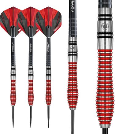 Дартс WINMAU Dennis Priestley, 22 г, професійний, вольфрамовий, сталевий наконечник, комплект з оперенням і шафтами