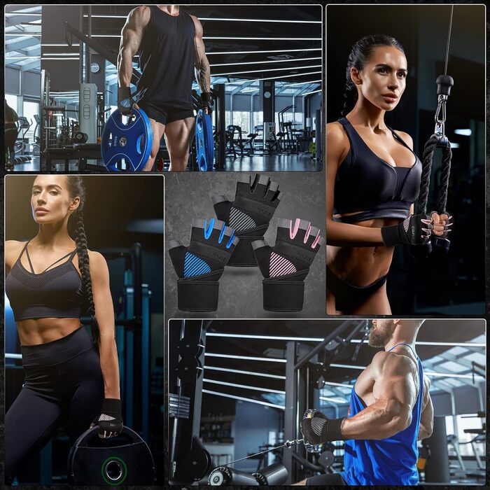 Рукавички для фітнесу COFIT: дихаючі, з підтримкою зап'ястя, для силових тренувань, бодібілдингу, жінок та чоловіків. Чорний колір, XL, з підтримкою зап'ястя