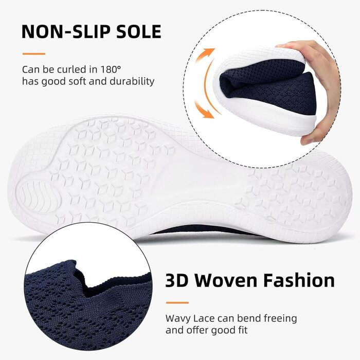 Жіночі трекінгові кросівки Puxowe: легкі, дихаючі, зручні, slip-on, мінімалістичний дизайн, низькі, 38 EU, 2406 Marine