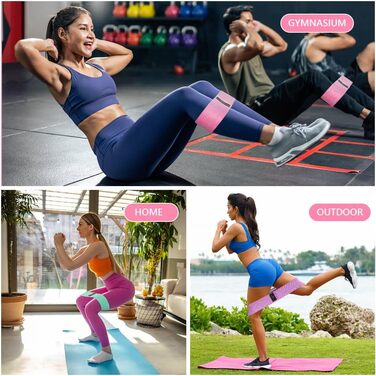 Фітнес-гумки для стегон Flintronic, набір фітнес-гумок, стрічки опору для стегон, гумки для йоги, фітнесу, силових тренувань, A-фіолетовий+рожевий+синій