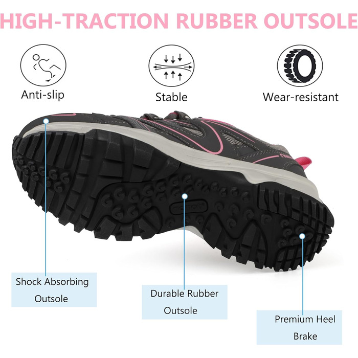 Черевики для трекінгу Riemot для чоловіків, рожево-сірі, 41 EU