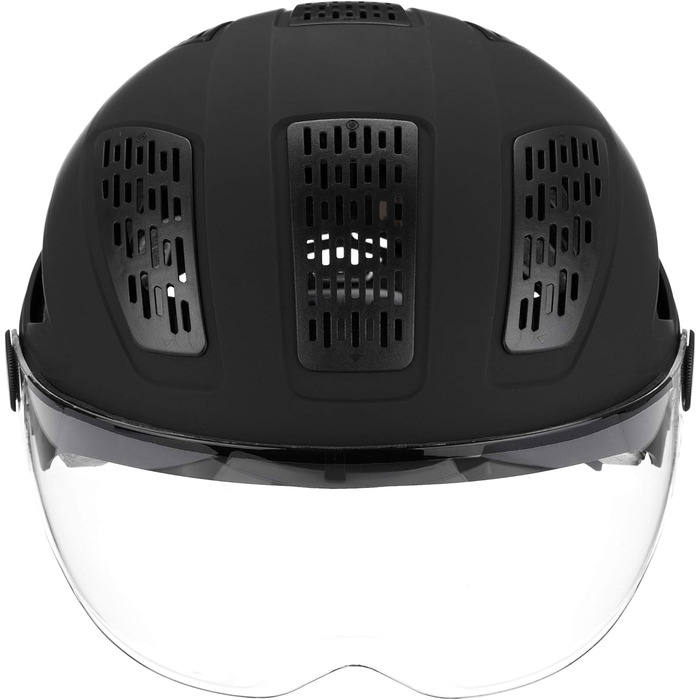 Велосипедний шолом ABUS Hyban 2.0 ACE з візором, LED-світлом і ABS-оболонкою, для дорослих, чорний, розмір M (52-58 см)