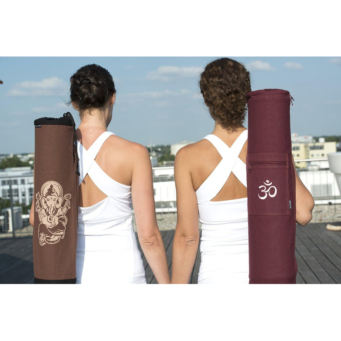 Сумка для йоги Yogistar Yogibag Basic 65 см з бавовни, бордова з Om, на блискавці