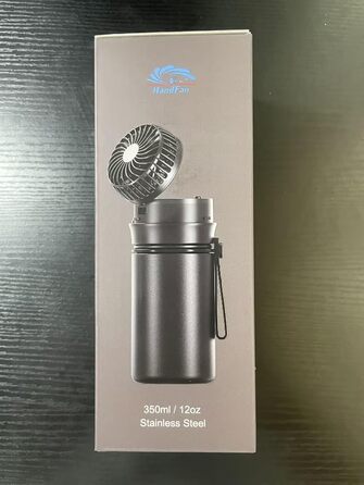 Термос-пляшка HandFan з нержавіючої сталі, 350 мл, синя, ізольована, BPA-free, для газованої води, спортивна, для велосипеда, школи та фітнесу