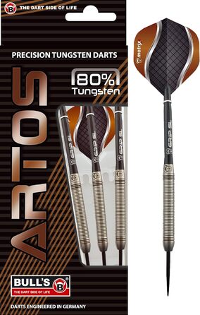 Дартс набір Artos Steel Pro, 3 дротики 80% вольфраму, м'ята/червоний/мідний, професійний