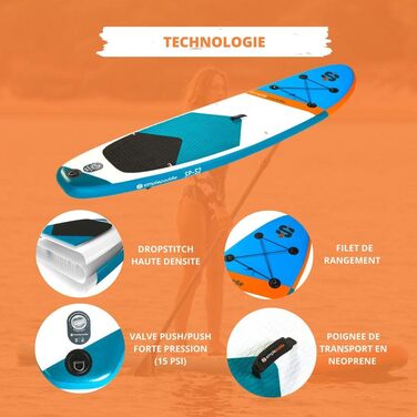 Надувна SUP-дошка SIMPLE PADDLE 9'2/10'2/10'6 з веслом, страховкою, насосом Double Action і сумкою для транспортування